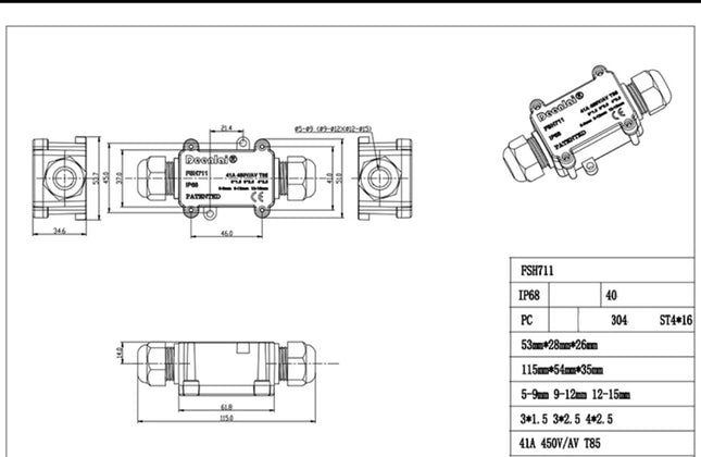 FSH711, Gel Connector 6mm