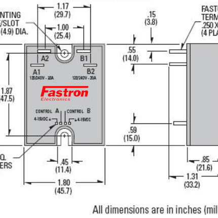 GM5048ZD1-24 DUAL, Dual Solid State Relay, Two Pole 15-32VDC Control, 2 x 50A, 48-480VAC Load