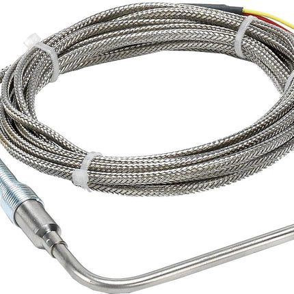 FTCK-5-EGT-3000-B-INC-1/8 EGT Vehicle Exhaust Sensor, Type K MIMS Class B, 1/8" NPT Inconel 600 80mm x 50mm x 4.8mm Probe w/ 3000mm Screened Teflon/Braided SS cable, 0 to 1100 Deg C-Temperature Sensor-Fastron Electronics-Fastron Electronics Store