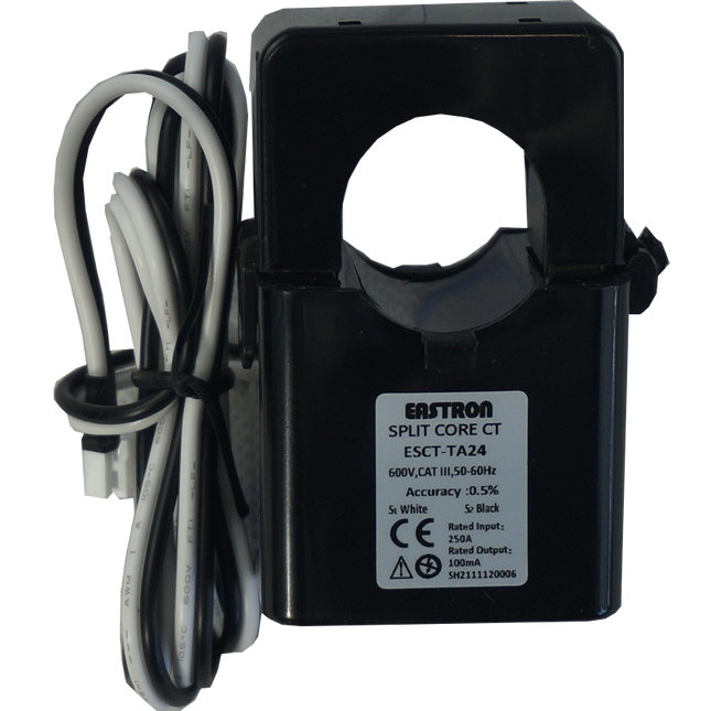 SCT-Y24-75A/100mA, 75A/100mA Measurement, Class 1 Split Core CT's, Easy Click HY2.0 Connector for CRJ-31 RJ45 Splitter