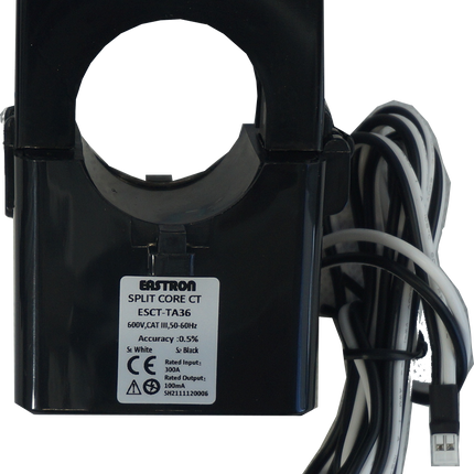 SCT-Y36-400A-100mV, 400A/100mV Measurement, Class 1 Split Core CT's, 36mm Aperture, with HY2.0 Connector for Eastron Meter EasyClick System