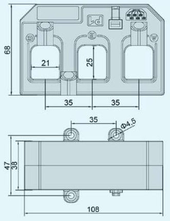 ESCT-RJ335-250A/100mA, 3 Phase Current Transformer, Class 1, 0.5VA 250 Amp, 100mA Output, Panel Mount