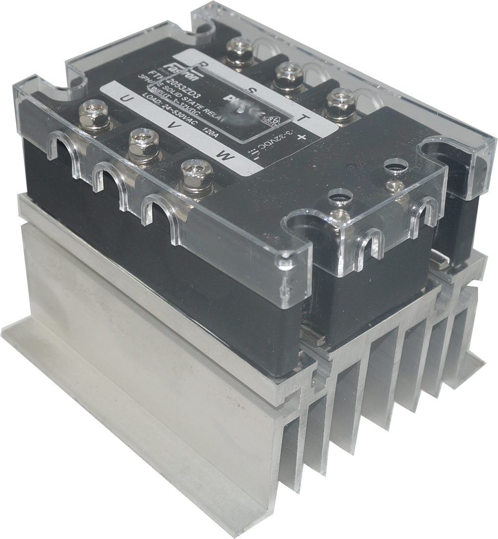 F135 Series Panel Mount 3 Phase Solid State Contactors, 13 to 240 Amp per Phase, 70-480VAC Switching, 90-280VAC or 4-32VDC Control Contactor Style Modules