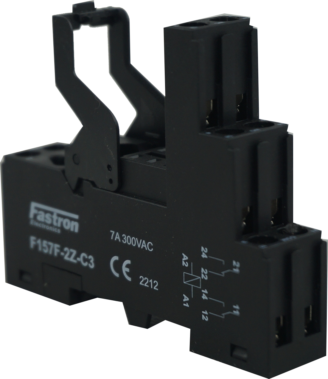 F157F-2Z-C3, 5 Pin Relay Socket, Rated for 2 x SPDT 10 Amp, 250VAC/30VDC Load, up to 250VAC Coil