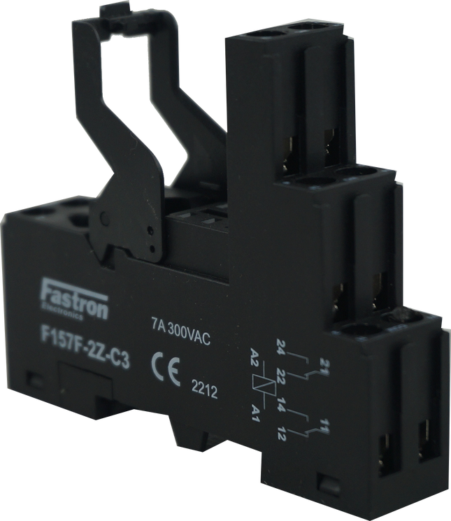 F157F-2Z-C3, 5 Pin Relay Socket, Rated for 2 x SPDT 10 Amp, 250VAC/30VDC Load, up to 250VAC Coil
