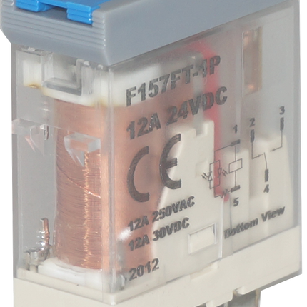 F157FT1PL 12A 24VDC + F157F-1Z-C3, Relay, 1 x SPDT 12 Amp, 250VAC/30VDC Load, 24VDC Coil-Relay-Fastron Electronics-Fastron Electronics Store