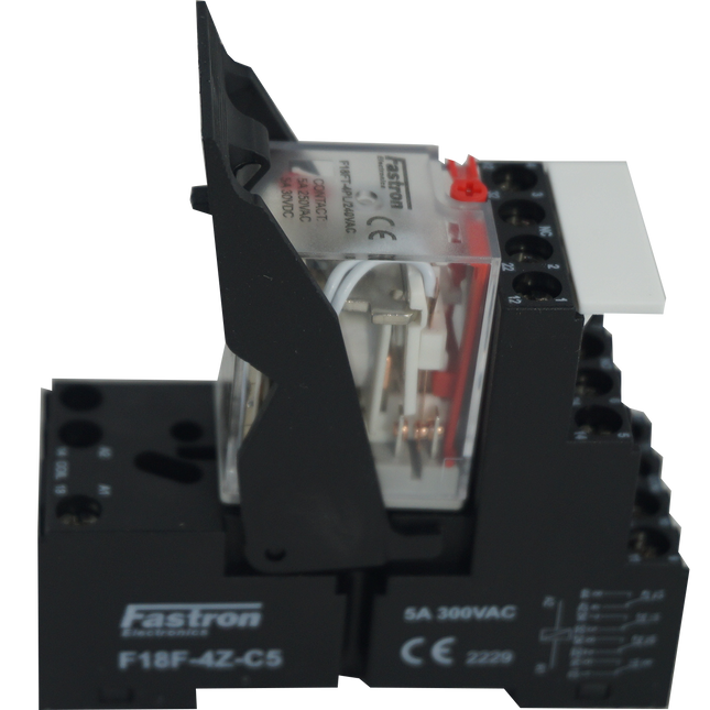 F18FT-4PL-5A 240VAC + F18F-4Z-C5, 14 Pin Quad Output Relay, Form C , 4 x 5 Amp, 250VAC/30VDC Load, 240VAC Coil