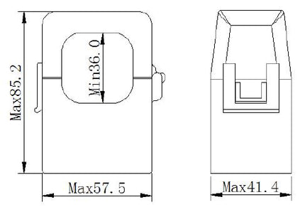 SCT-F36-500, 0.333V, 500Amp measurement Split Core CT's Class 1, 35mm Aperture-Split Core AC Current Transformer-Fastron Electronics-Fastron Electronics Store