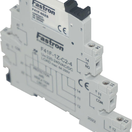 F41F-1Z-C2-4-240VAC, Slimline Relay and Socket with Screw Terminals-Relay Slimline-Fastron Electronics-Fastron Electronics Store