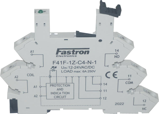 F41F-1Z-C4 N-1 24VAC/DC Socket, Slimline SOCKET ONLY with Spring Terminals, for 1-36VDC Coil F41F Series Slim Relays-Relay Slimline-Fastron Electronics-Fastron Electronics Store