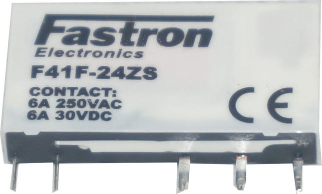 F41F-12-24Z, Slimline Relay, 12-24VAC/DC Coil, 6 Amp-Relay Slimline-Fastron Electronics-Fastron Electronics Store
