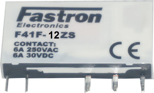F41F-12Z, Slimline Relay, 12VDC Coil, 6 Amp