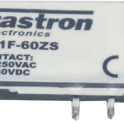 F41F-60ZS, Slimline Relay, 60VDC, 6 Amp, to Suit 	240VAC Coil Socket-Relay Slimline-Fastron Electronics-Fastron Electronics Store