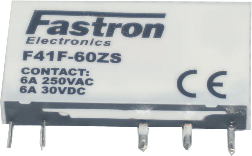 F41F-60ZS, Slimline Relay, 60VDC, 6 Amp, to Suit 	240VAC Coil Socket-Relay Slimline-Fastron Electronics-Fastron Electronics Store