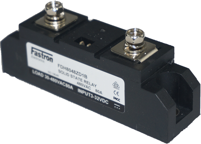FDH10048ZD1B,Solid State Relay, Contactor Style, 480VAC, 100 Amp, 3-32VDC Control, Zero Crossing, Panel Mount, Power Module Style for 80mm rails