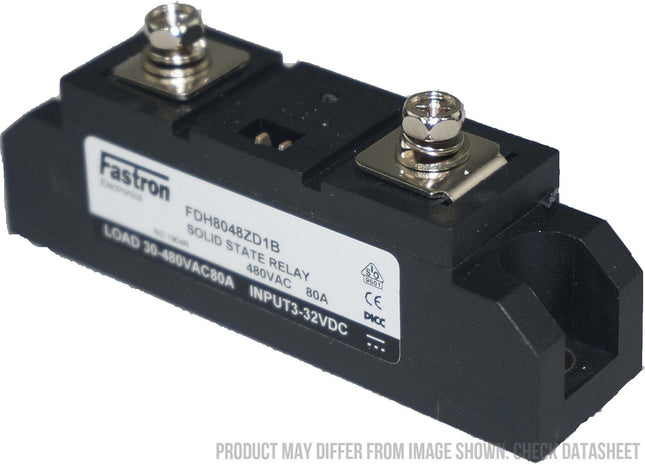 FDH12048ZD1B, Solid State Relay, Contactor Style, 480VAC, 120 Amp, 3-32VDC Control, Zero Crossing, Panel Mount Power Module Style for 80mm rails