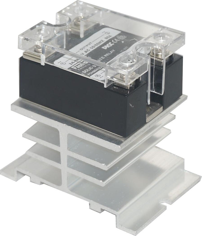 FDH2548ZA4 + HS211B, Panel Mount Solid State Relay, 90-280VAC Control Input, 24-280VAC Output, 21 Amps-Solid State Relay Heatsink Assembly AC Load-Crydom - Sensata-Fastron Electronics Store