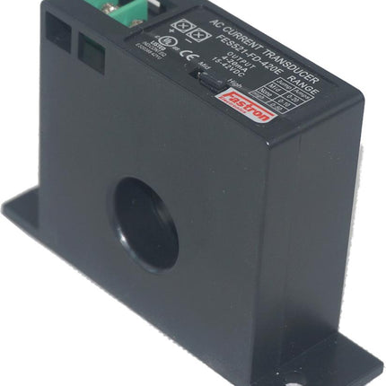 FES521-FD-V10,Solid Core AC Current Transducer, Solid Core Multirange 0-10A,20A, 50A, Self Powered, Average RMS 0-10V Output. 1% Accuracy