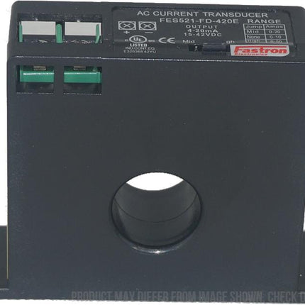 FES521-FD-420E,Solid Core AC Current Transducer, Solid Core Multirange 0-10A,20A, 50A, Self Powered, Average RMS 4-20mA Output. 1% Accuracy