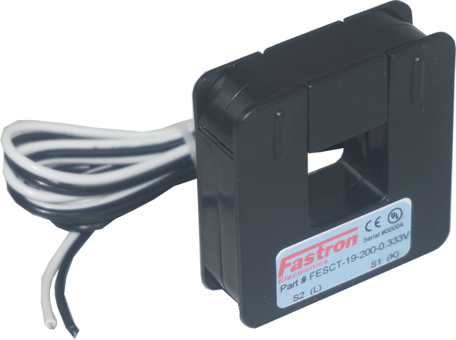 FESCT-19-100-100mV, 100Amp measurement Split Core CT's, w/1M Flying leads, 19x19mm Aperture-Split Core AC Current Transformer-Fastron Electronics-Fastron Electronics Store