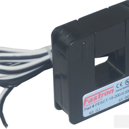 FESCTHY-19-200-100mV, 200Amp measurement Split Core CT's, w/1M Flying leads, 19x19mm Aperture-Split Core AC Current Transformer-Fastron Electronics-Fastron Electronics Store