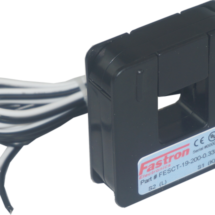 FESCTHY-19-250-100mV, 250Amp measurement Split Core CT's, w/1M Flying leads, 19x19mm Aperture-Split Core AC Current Transformer-Fastron Electronics-Fastron Electronics Store
