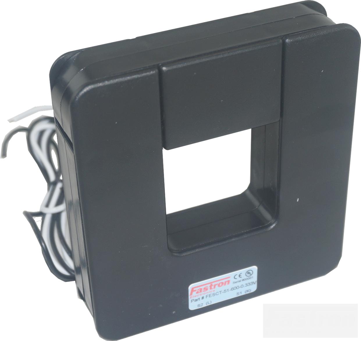 FESCT-51-800-0.333V, 800Amp measurement Split Core CT's, w/1M Flying leads, 51x51mm Aperture-Split Core AC Current Transformer-Fastron Electronics-Fastron Electronics Store