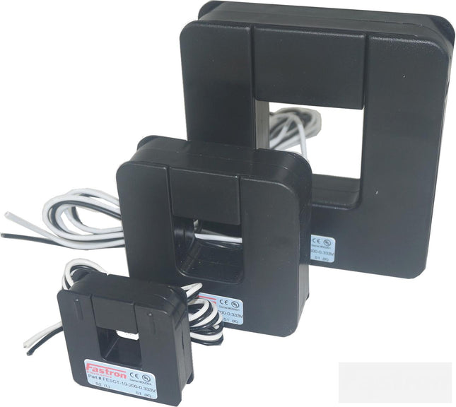 FESCT-19-200-0.333V, 200Amp measurement Split Core CT's, w/1M Flying leads, 19x19mm Aperture-Split Core AC Current Transformer-Fastron Electronics-Fastron Electronics Store