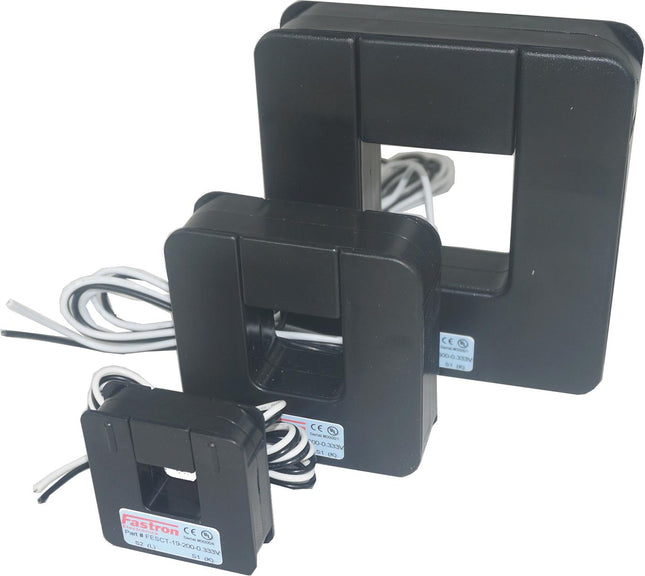 FESCT-19-250-0.333V, 250Amp measurement Split Core CT's, w/1M Flying leads, 19x19mm Aperture-Split Core AC Current Transformer-Fastron Electronics-Fastron Electronics Store