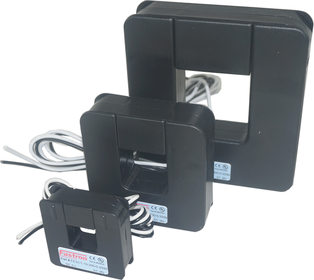 FESCT-19-250-100mV, 250Amp measurement Split Core CT's, w/1M Flying leads, 19x19mm Aperture-Split Core AC Current Transformer-Fastron Electronics-Fastron Electronics Store