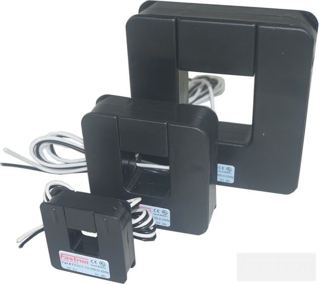 FESCTHY-51-600-100mA, 600Amp measurement Split Core CT's, w/1M Flying leads, 51x51mm Aperture-Split Core AC Current Transformer-Fastron Electronics-Fastron Electronics Store