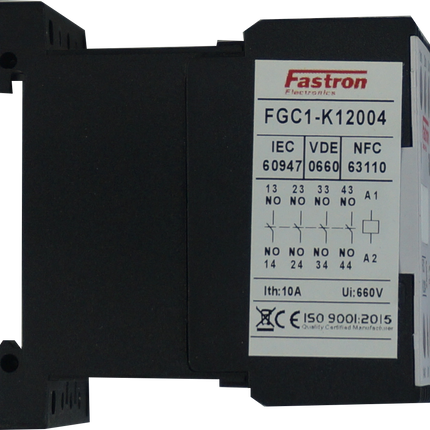 FGC1-K12004-230VAC, AC Miniature Contactor 240/400/500/690V, with 230VAC Control Voltage, 4 Pole 4 x NO, Nominal Current = 12 Amps