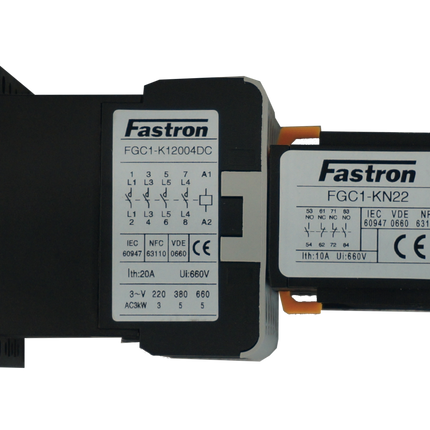FGC1-K12004-24VDC, AC Miniature Contactor 240/400/500/690V, with 24VDC Control Voltage, 4 Pole 4 x NO, Nominal Current = 12 Amps