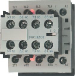 FGC1-K12004-24VDC, AC Miniature Contactor 240/400/500/690V, with 24VDC Control Voltage, 4 Pole 4 x NO, Nominal Current = 12 Amps