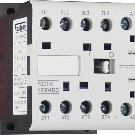 FGC1-K12004-24VDC, AC Miniature Contactor 240/400/500/690V, with 24VDC Control Voltage, 4 Pole 4 x NO, Nominal Current = 12 Amps