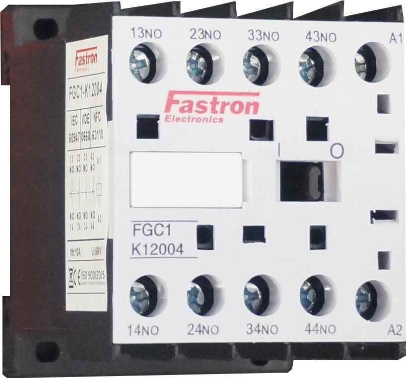 FGC1-K12004-230VAC, AC Miniature Contactor 240/400/500/690V, with 230VAC Control Voltage, 4 Pole 4 x NO, Nominal Current = 12 Amps