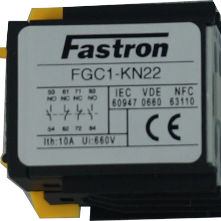 FGC1-KN22, 6 Amp Snap on Auxiliary Contacts for FGC1-K Series Miniature Contactors, 2 x NO, 2 x NC Aux Contacts