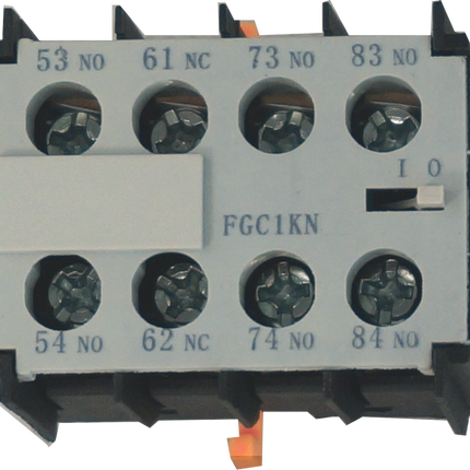 FGC1-KN40 , 6 Amp Snap on Auxiliary Contacts for FGC1-K Series Miniature Contactors, 4 x NO Aux Contacts