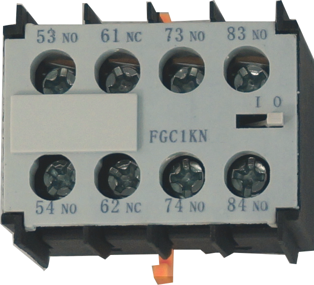 FGC1-KN04, 6 Amp Snap on Auxiliary Contacts for FGC1-K Series Miniature Contactors, 4 x NC Aux Contacts