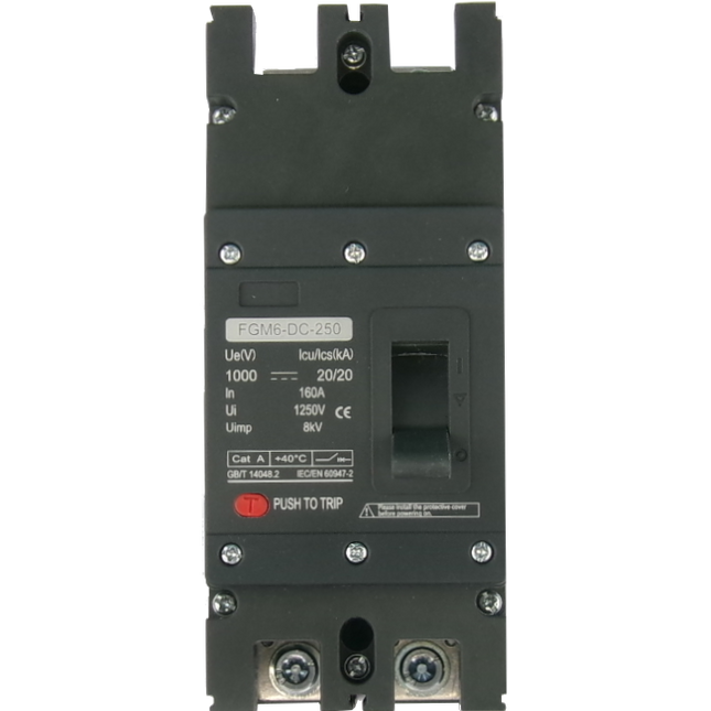 FGM6DC-2PL-320 160A, 2 Pole DC Moulded Case Circuit Breaker (MCCB) Fixed Type 20kA 160 Amp, 1000VDC