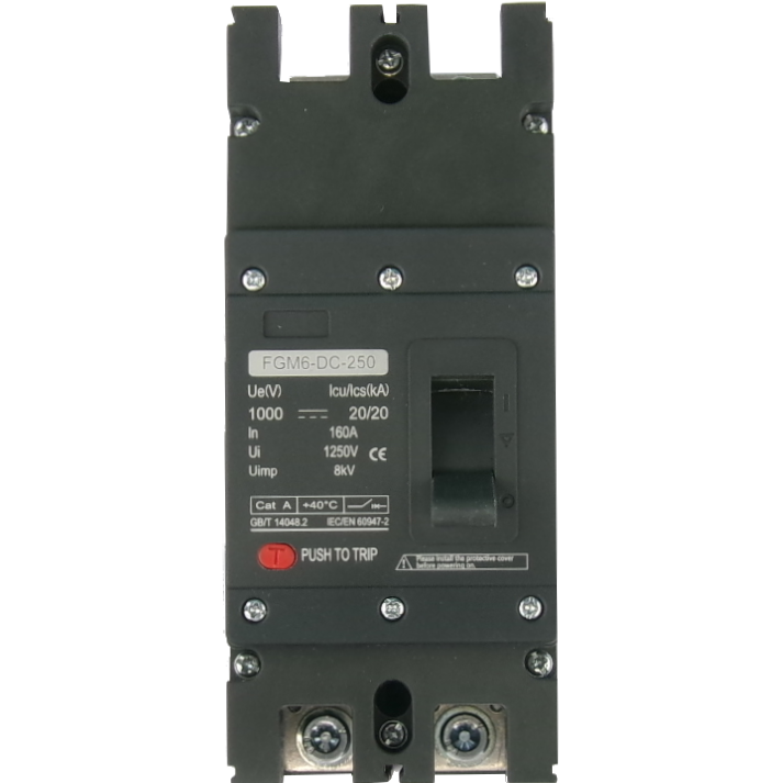 FGM6DC-2PL-320 160A, 2 Pole DC Moulded Case Circuit Breaker (MCCB) Fixed Type 20kA 160 Amp, 1000VDC