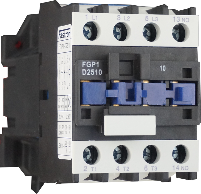 FGP1-D2510-24VDC, AC Contactor, 240VAC Control Voltage, 4 Pole 4 x NO, Nominal Current = 25 Amps(AC-3) @ 240/400/500/690V