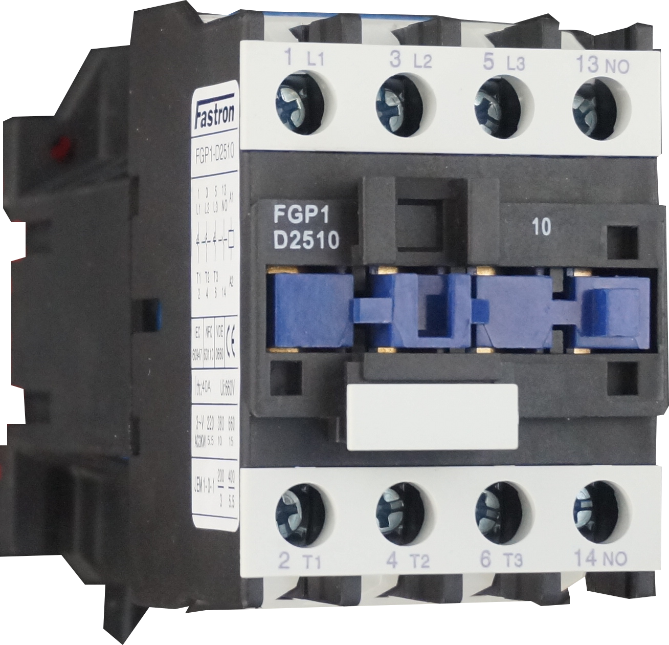 FGP1-D5011-24VDC, AC Contactor, 240VAC Control Voltage, 3 Pole 3 x NO +NO +NC, Nominal Current = 50 Amps(AC-3) @ 240/400/500/690V