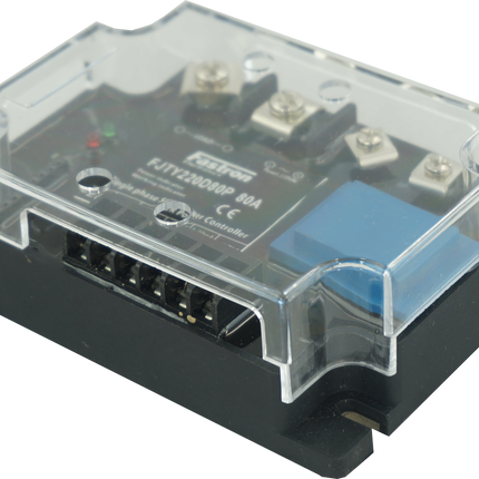 FJTY220D80P, Single Phase Intelligent Phase or Burst Control Module with 2 second Soft Start, 4-20mA,0-10V,0-5V,10K POT Input, 220VAC, 80 Amp Per Phase