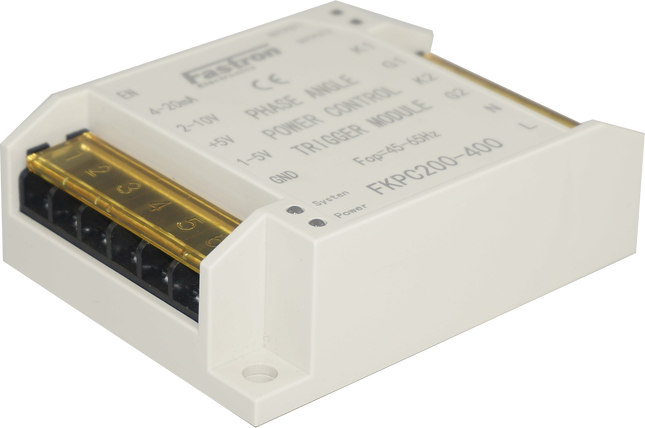 FKPC200-400 (FKPC-240-CE), Single Phase Voltage Control SCR Trigger Module, 4-20mA,2-10V,1-5V,5K POT Input, 200-450VAC, 240VAC Aux Supply, CE Approved, See FKPC-200-400 REV 2 FOR UPDATED DESIGN