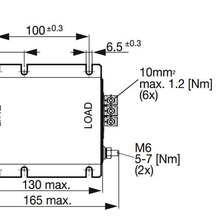 3-108-713, 1 Stage 3 Phase + N EMC (RFI) Line Filter, 50 Amp, FMAD NEO, 520VAC, Very High Attenuation