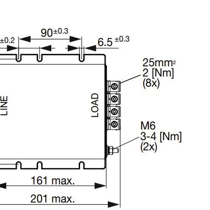 3-108-715, 1 Stage 3 Phase + N EMC (RFI) Line Filter, 80 Amp, FMAD NEO, 520VAC, Very High Attenuation