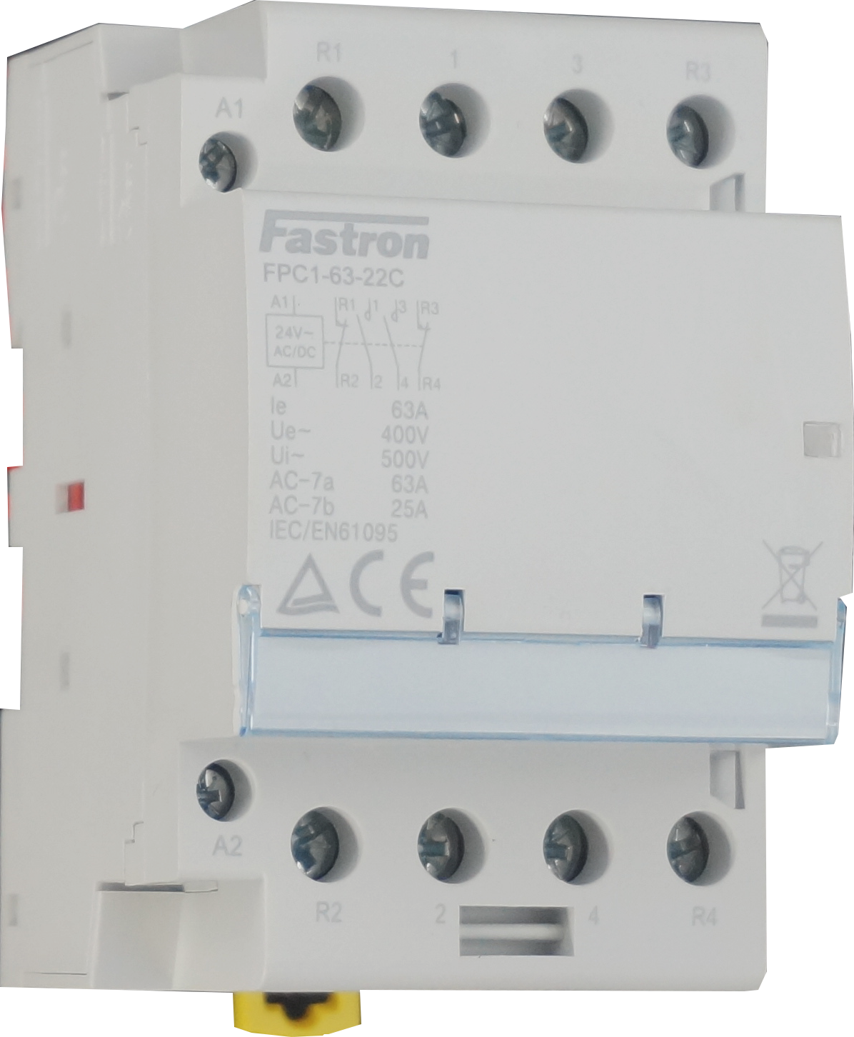 FPC1-40-04C-24VAC/DC, 4 Pole 4 x SPST NC, Modular Contactor 440VAC 40 Amp 50/60Hz, 24VAC/DC Coil Voltage, Hum Free