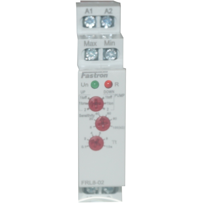 FRL8-02, Liquid Level Switch, 240VAC or 24VAC/DC Aux Supply 16 Amp changeover/SPDT, 1 or 2  Level Control