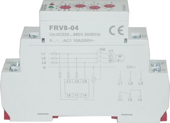 FRV 8-04/460, 220-460VAC L-L Voltage Monitoring Relay, 3 Phase Over/Under Voltage Detection, 1 x CO SPDT 8 Amp Contact, Adjustable Timer Delay, Adjustable Upper and Lower Voltage Limits-Monitoring Relay-Iskra Doo-Fastron Electronics Store